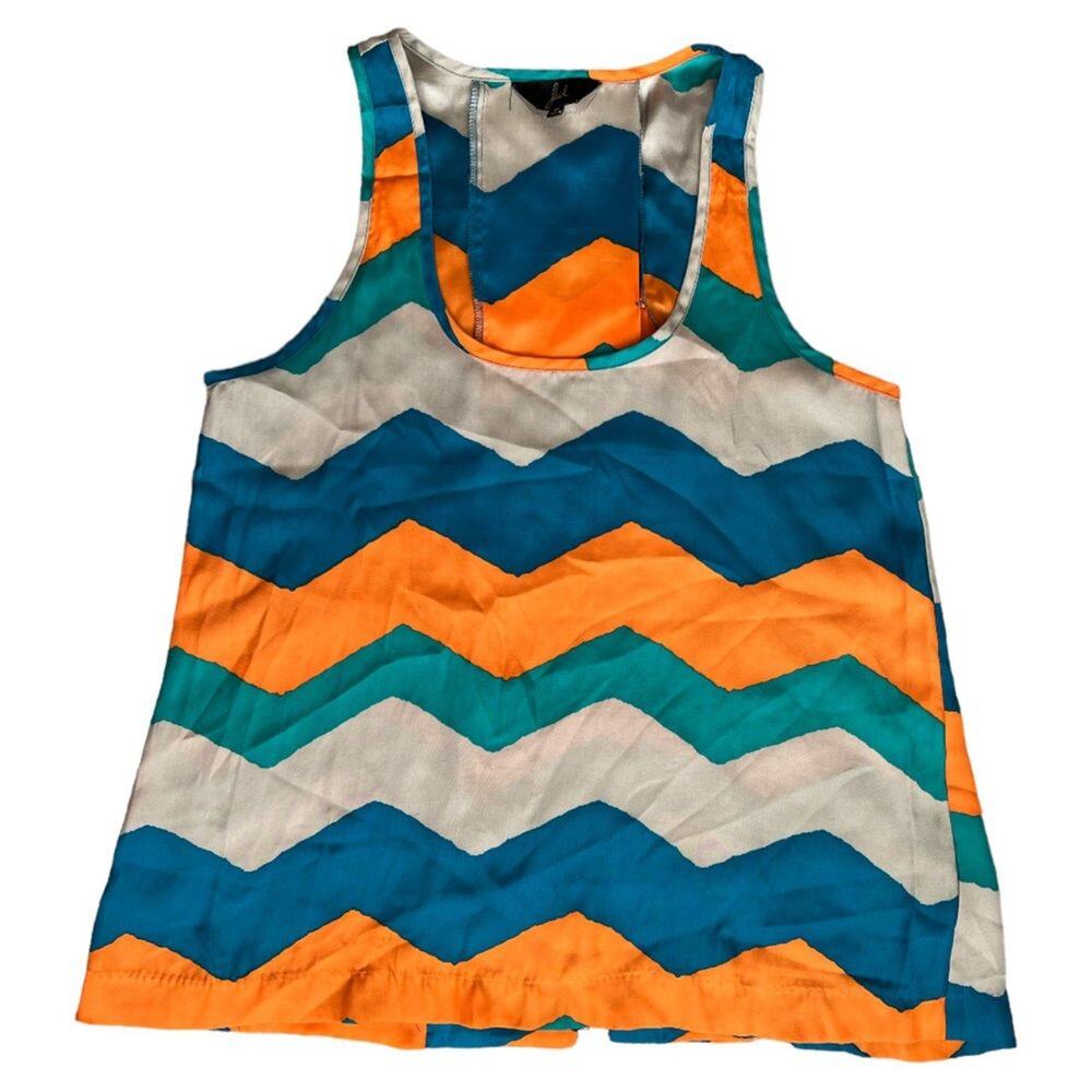 Jack Multicolor Printed Stripes Tank Top, M